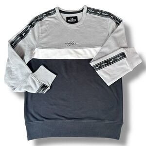 Hollister Sweater Mens Size Small Gray Black Casual Pullover Sweatshirt